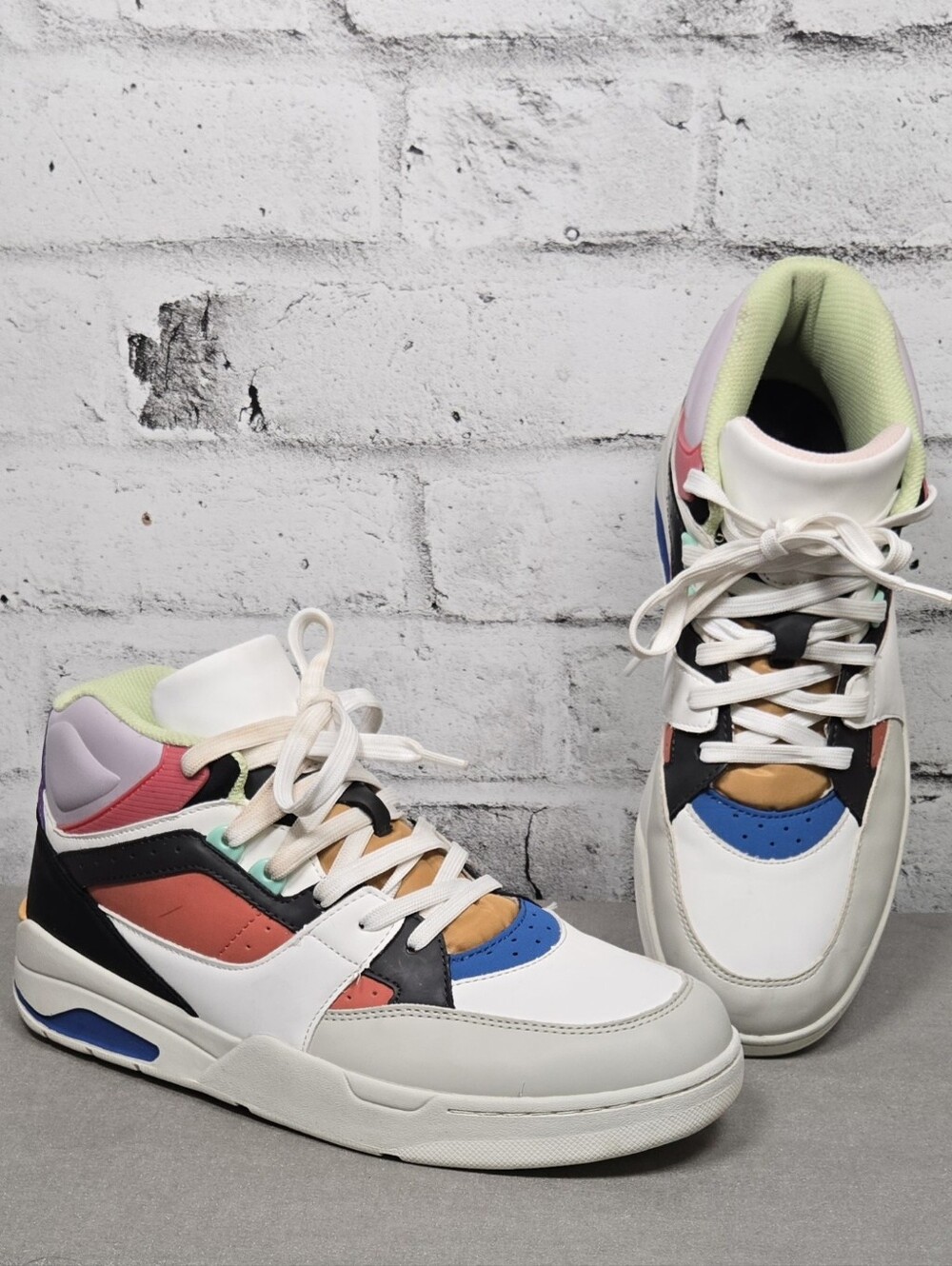 Zara Colorblock High Top Sneakers White Multicolor EU 42 Mens 9